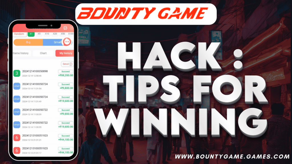 A player using Bounty Game Hack strategies on a smartphone for big wins.

